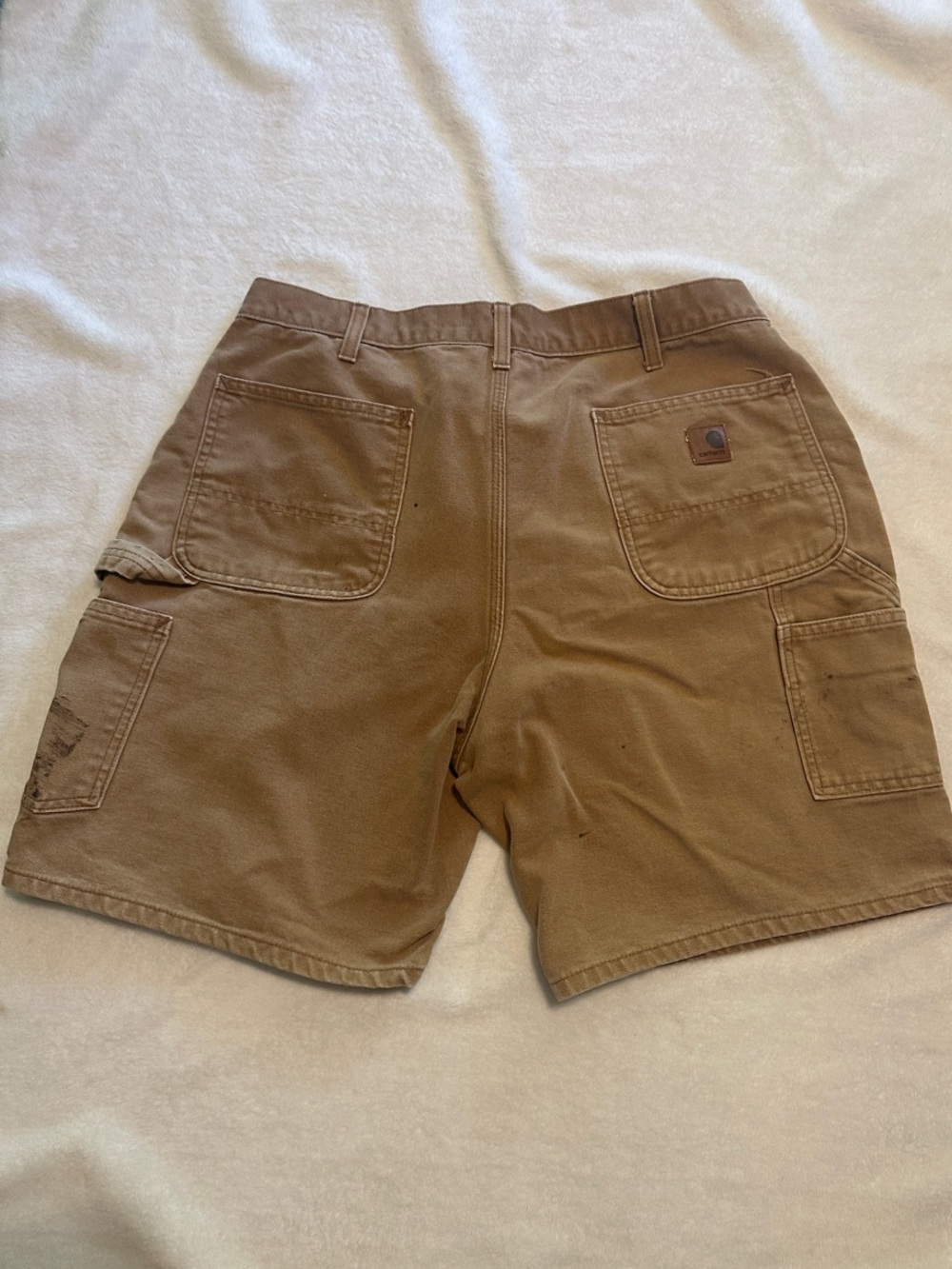 Vintage Carhartt Men's Brown Carpenter Cargo Shorts size 38 B25 BRN